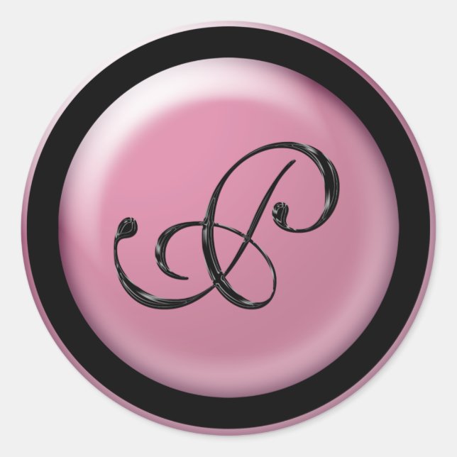 Monogram P Classic Round Sticker (Front)