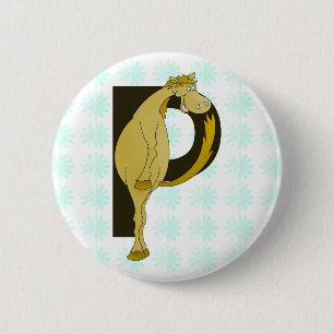 Monogram P Flexible Foal Personalised Button