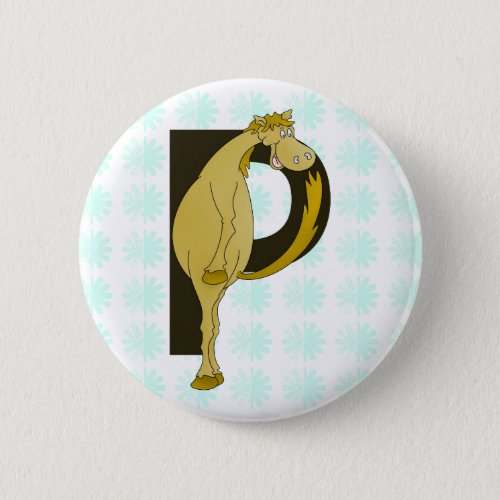 Monogram P Flexible Foal Personalised Button