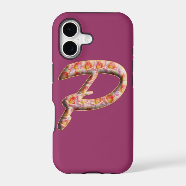 Monogram P in Roses Pattern Iphone 5 Case (Back)