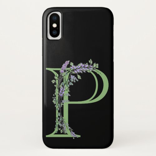 Monogram P Lavender Eucalyptus iPhone X Case