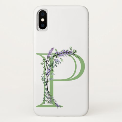 Monogram P Lavender Eucalyptus iPhone X Case