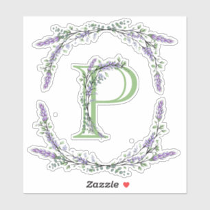 Monogram P Lavender Eucalyptus Sticker