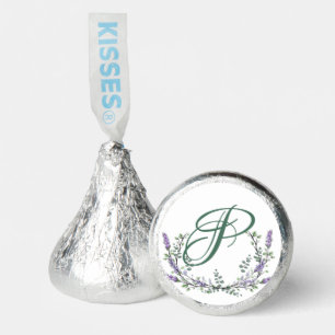 Monogram P Lavender Eucalyptus watercolor painting Hershey®'s Kisses®