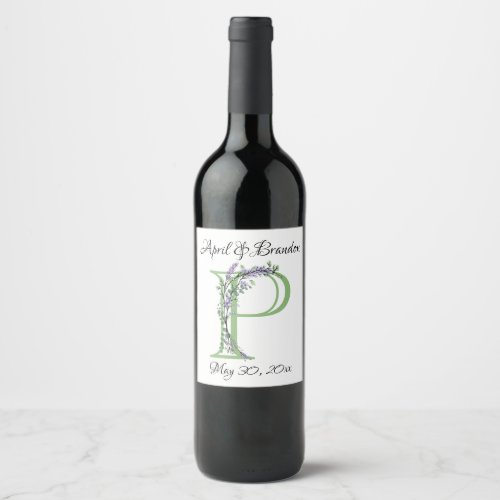 Monogram P Lavender Eucalyptus  Wine Label