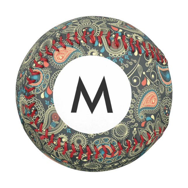 Monogram Paisley Pattern 3 Baseball (Front Left)