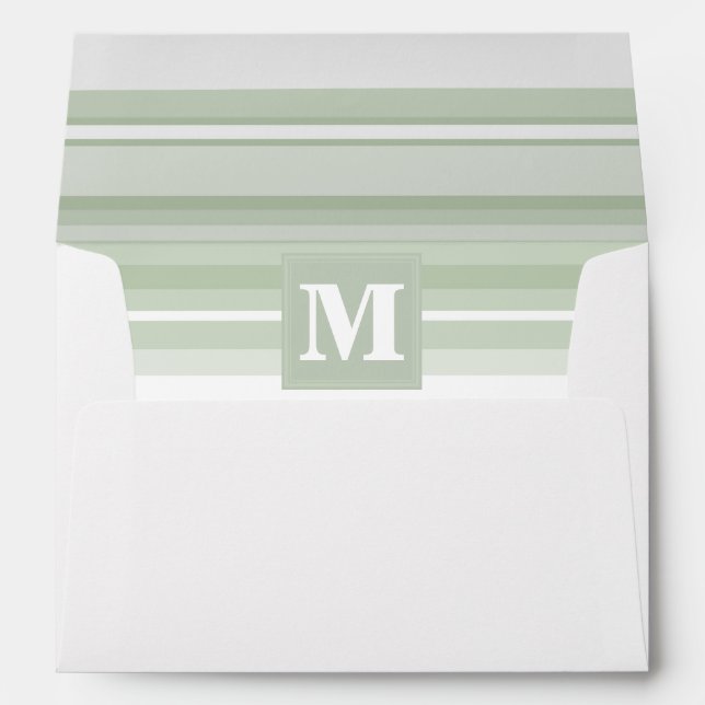 Monogram pale green stripes envelope (Back (Bottom))