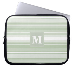 Monogram pale green stripes laptop sleeve