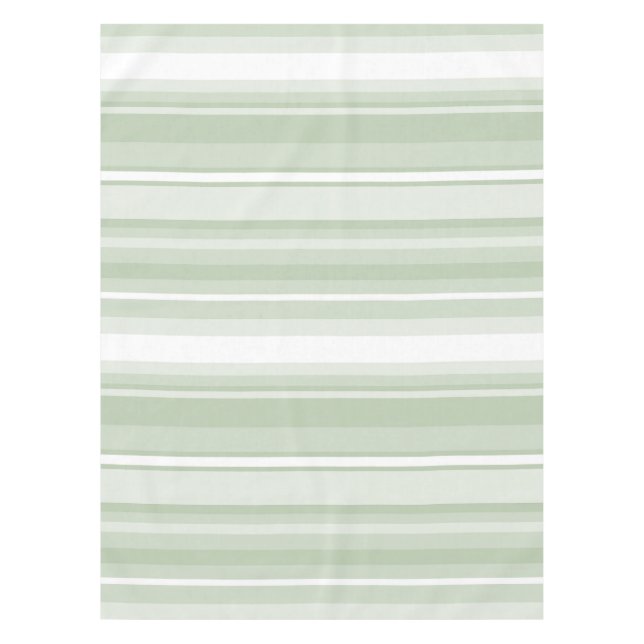 Monogram pale green stripes tablecloth (Front)