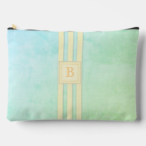 Monogram Pale Yellow Stripes on Ocean Ombr Accessory Pouch