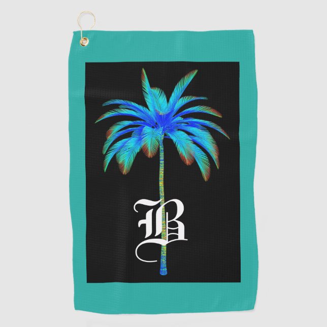Monogram Palm Tree Golf Towel (Front)