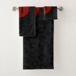 Monogram Panther Print Bath Towel Set at Zazzle
