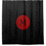 Monogram Panther Print Shower Curtain at Zazzle