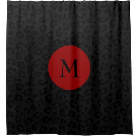 Monogram Panther Print Shower Curtain