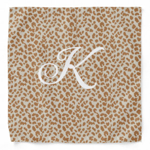 Monogram panther skin light brown pattern name let bandana