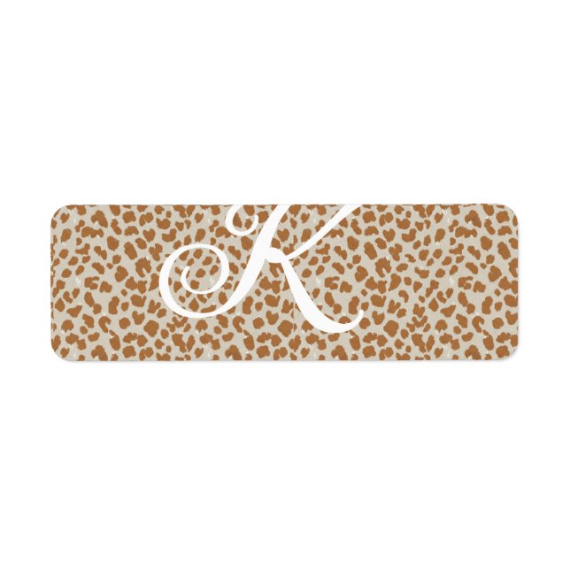 Monogram panther skin light brown pattern name let label (Front)