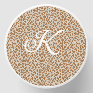 Monogram panther skin light brown pattern name let mini candle favors