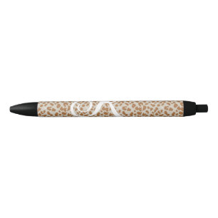 Monogram panther skin light brown pattern name let pen