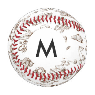 Monogram Paper pattern Baseball