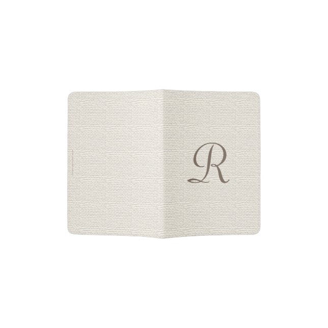 Monogram Passport Holder Faux Textured White (Opened)
