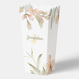 Monogram pastel baby pink sky baby flower design favor boxes