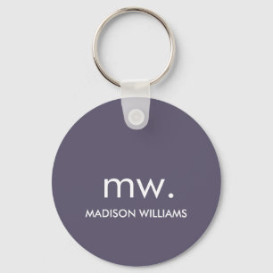 Monogram Pastel Elegant Stylish Modern Minimalist  Keychain