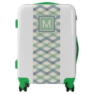 Monogram Pastel Geometric Pattern Luggage