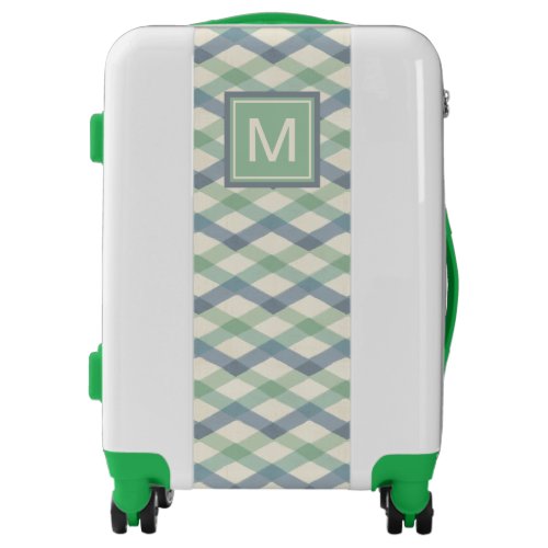 Monogram  Pastel Geometric Pattern Luggage