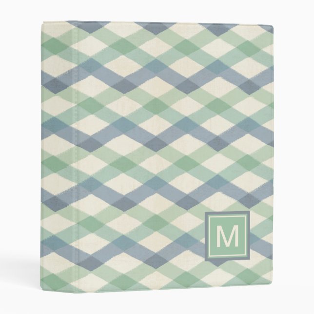 Monogram | Pastel Geometric Pattern Mini Binder (Front/Spine)