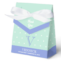 Monogram Pastel Green Blue Favor Box