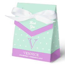 Monogram Pastel Green Lilac Favor Box