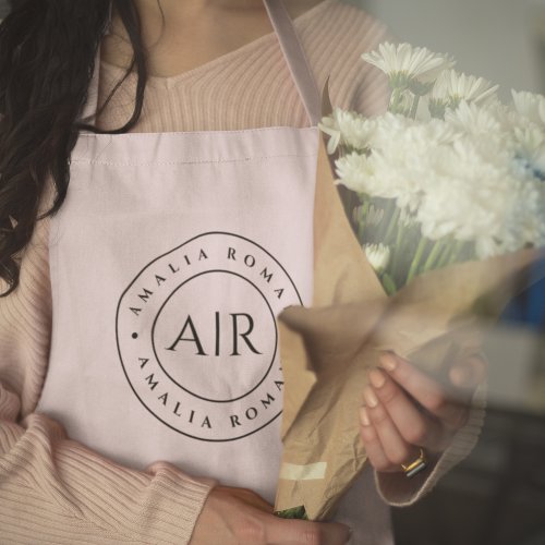 Monogram Pastel Pink Personalized Apron