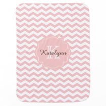 Monogram Pastel Pink Zigzag Custom Baby Blanket Monogram Pastel Pink Zigzag Custom Baby Blanket