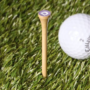 Monogram Pastel Purple White Golf Tees