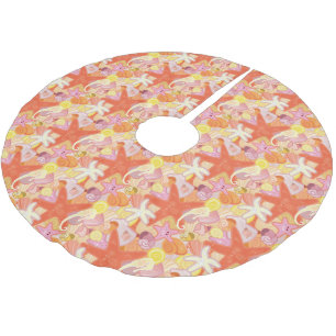 Monogram Pastel Sea Creatures Brushed Polyester Tree Skirt
