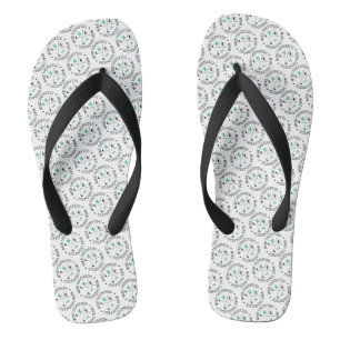 Monogram Pattern Golfer's Personalized name Flip Flops