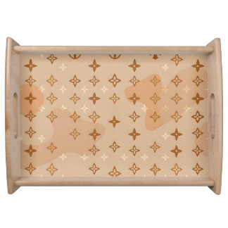 monogram pattern, luxury-inspired design serving tray