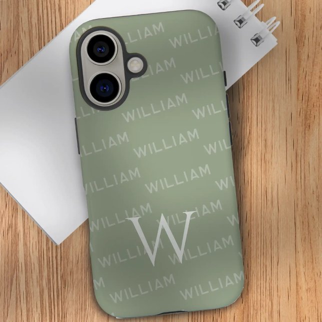 Monogram pattern Modern Typography Case-Mate iPhone Case (Creator Uploaded)