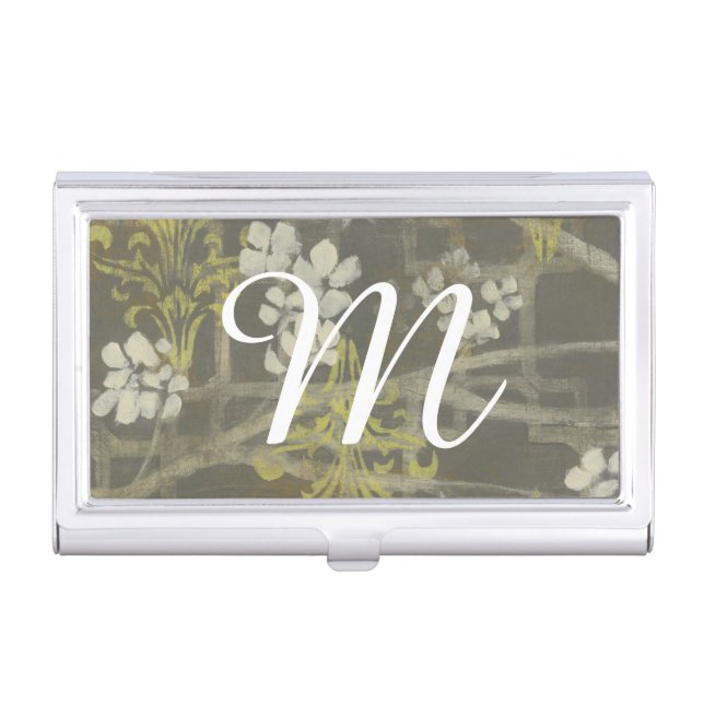 Monogram | Patterned Blossom Branch I Business Card Case (Front)
