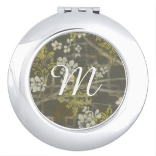 Monogram   Patterned Blossom Branch I Compact Mirror