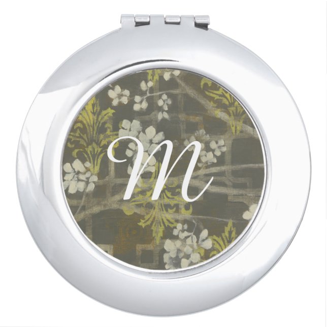 Monogram | Patterned Blossom Branch I Compact Mirror (Front)
