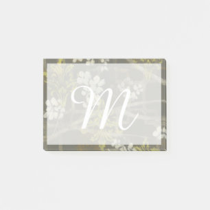Monogram   Patterned Blossom Branch I Post-it Notes