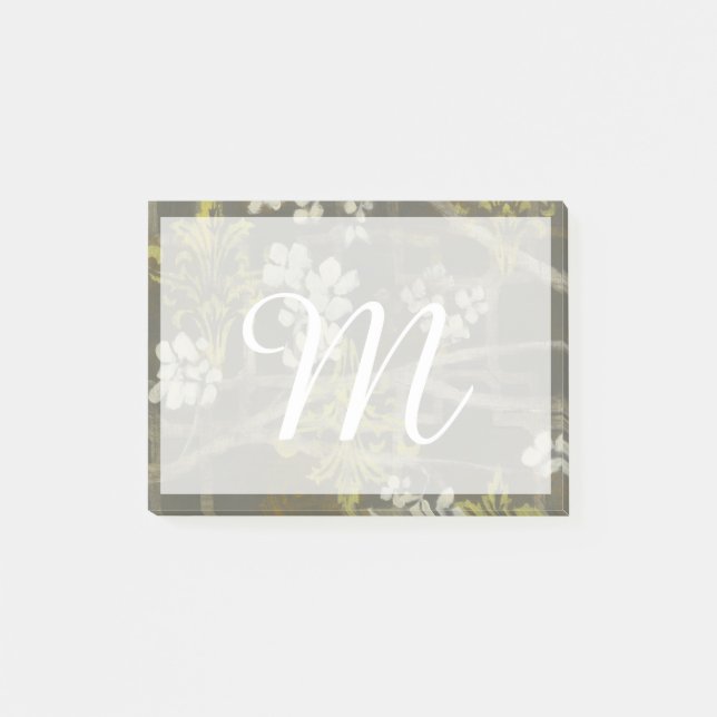 Monogram | Patterned Blossom Branch I Post-it Notes (Front)