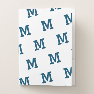 Monogram Patterned  Pocket Folder