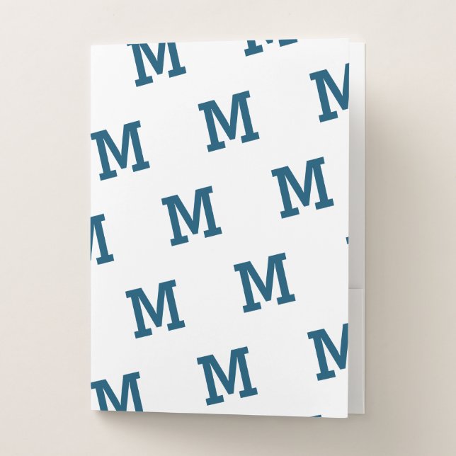 Monogram Patterned  Pocket Folder (Front)