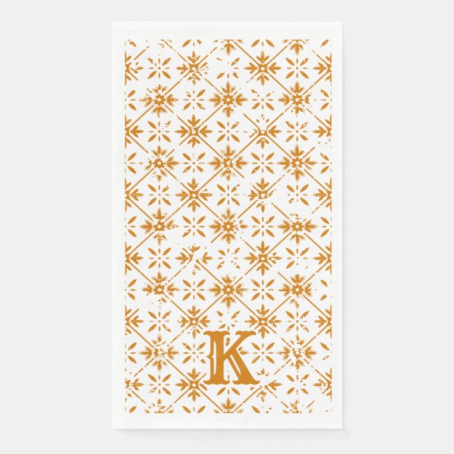 Monogram Patterned Tile | Guest Bath Paper Towels (Front)
