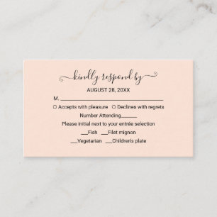Monogram Peach Rose Wedding RSVP Enclosure Card