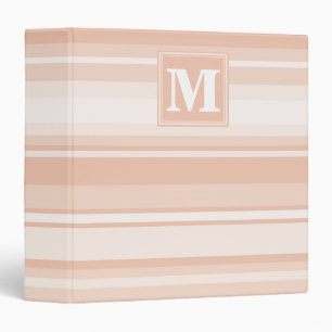 Monogram peach stripes binder
