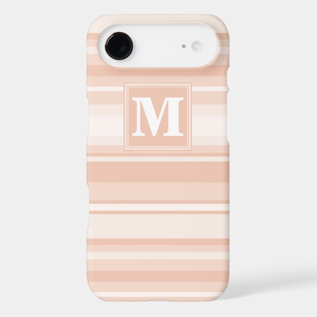 Monogram peach stripes Case-Mate iPhone case (Back)