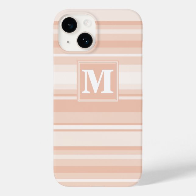 Monogram peach stripes Case-Mate iPhone case (Back)